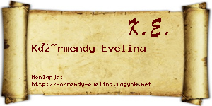 Körmendy Evelina névjegykártya